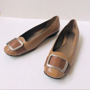Cole Haan Leather Nike Air Buckle Flats Size 7.5